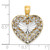 14K Two-tone Polished Reversible Diamond-cut Filigree Heart Pendant