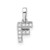 14K  White Gold Diamond Letter F Initial with Bail Pendant