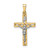 14k Two-tone Polished Solid INRI Crucifix Pendant - XR-090354E9-2426