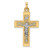 14k Two-tone Polished Solid INRI Crucifix Pendant - XR-595D468A-4495