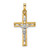 14k Two-tone Polished Solid INRI Crucifix Pendant - XR-921F8E38-8417