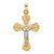 14k Two-tone Polished Solid INRI Crucifix Pendant - XR-A131F575-9600
