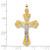 14k Two-tone Polished Solid INRI Curcifix Cross Pendant - XR-A8BB3F7A-7534