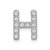 14K  White Gold Diamond Letter H Initial Charm