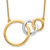 14k Two-tone Polished Triple Interlocked Circles 18 inch Necklace
