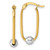 14k Two-tone Polished with Bead Oval Hoop Earrings