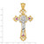 14k Two-tone Polished with Red CZs Crucifix Pendant - C2-F22EC6E1-4043