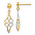 14k Two-tone Post Dangle Earrings