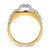 14k Two-Tone Ridged-Sides Circular Top Mens Ring Mounting