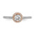 14k Two-tone Rose and White Gold 1/2 carat Lab Grown Diamond VS/SI+ G+ Round Complete Halo Engagement Ring