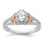 14k Two-tone Rose and White Gold 3/4 carat Lab Grown Diamond VS/SI+ G+ Oval Complete Halo Engagement Ring