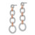 14k Two-Tone Rose and White Gold 5/8 carat Lab Grown Diamond VS/SI+ G+ Circle Post Dangle Earrings