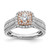 14k Two-tone Rose and White Gold 7/8 carat Lab Grown Diamond VS/SI+ G+ Round Complete Fancy Halo Engagement Ring