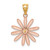 14k Two-tone Rose and Yellow Gold Daisy Pendant
