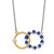 14k Two-tone Sapphire and Diamond 18in. Circles Necklace