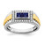14k Two-tone Sapphire and Diamond Mens Ring
