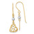 14k Two-tone Satin D/C Heart Dangle Shepherd Hook Earrings - TH-A63C1970-7385