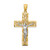 14K Two-Tone Satin Polished D/C Crucifix W/Vines Pendant