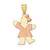 14k Two-Tone Small Girl w/ Bow on Right Engravable Charm