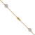 14k Two-tone Textured and Mirror Beads 5-Station 9 inch Anklet Plus 1 inch Bead Dangle Extender