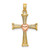 14k Two-Tone Textured Finish Cross w/ Heart Charm