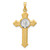 14k Two-tone Textured Hollow Budded St Benedict Cross Pendent