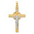 14k Two-Tone Textured Hollow INRI Crucifix Pendent