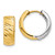 14k Two-tone Textured Hoop Earrings - TL-BBBAE138-1226