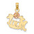 14k Two-Tone Textured Scroll w/ Flower MOM Charm