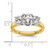 14k Two-tone Three Stone 1/2 carat Center Round and 1/4 carat Side Stone Engagement Ring Mounting