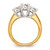 14k Two-tone Three Stone 3/4 carat Center Round and 3/8 carat Side Stone Engagement Ring Mounting