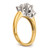 14k Two-tone Three Stone 3/4 carat Center Round and 3/8 carat Side Stone Engagement Ring Mounting