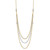 14k Two-tone Triple Layer Polished Circles Fancy 18 inch Necklace