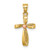 14k Two-Tone Twisted Cross w/ Heart Charm - K9-BF2B08FB-6046