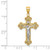 14K Two-Tone w/Rhodium Inri Budded Crucifix