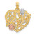 14k Two-tone w/White Rhodium #1 DAUGHTER Heart Charm