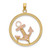 14K Two-tone w/White Rhodium Anchor In Circle Charm