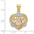 14K Two-tone w/White Rhodium Angel In Heart Charm