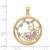 14k Two-tone w/White Rhodium Butterfly in Circle Pendant