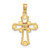 14K Two-tone w/White Rhodium Cross w/Flower and Heart Charm
