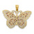 14k Two-tone w/White Rhodium Cut-out 2-level Butterfly Pendant