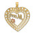 14k Two-tone w/White Rhodium D/C  MOM Heart Charm