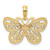 14k Two-tone w/White Rhodium Diamond-cut Butterfly Pendant - K4-525994C6-1563