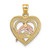 14K Two-tone w/White Rhodium Dolphin In Heart Charm
