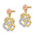 14k Two-tone w/White Rhodium Hearts and Flower Post Earrings