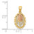 14K Two-tone w/White Rhodium Lady of Guadalupe 15 Pendant