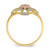 14K Two-tone W/White Rhodium Polished Cross w/Flower Ring