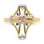 14K Two-tone W/White Rhodium Polished Cross w/Flower Ring