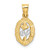 14K Two-tone w/White Rhodium Rose In Oval Frame Charm