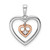 14k Two-tone White and Rose Double Heart Diamond Pendant